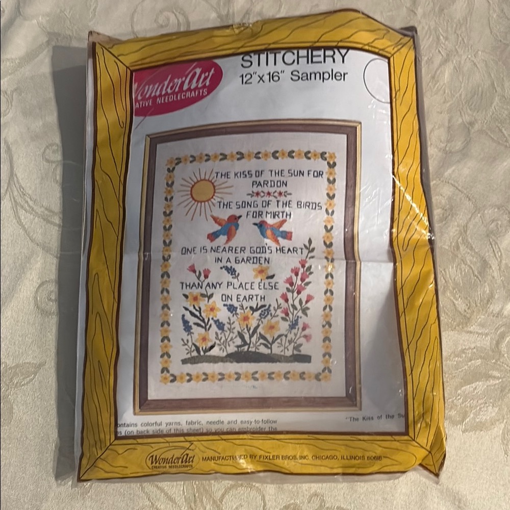 Wonder Art Vintage Crewel Kit Sampler 5065 - Picture 6 of 7
